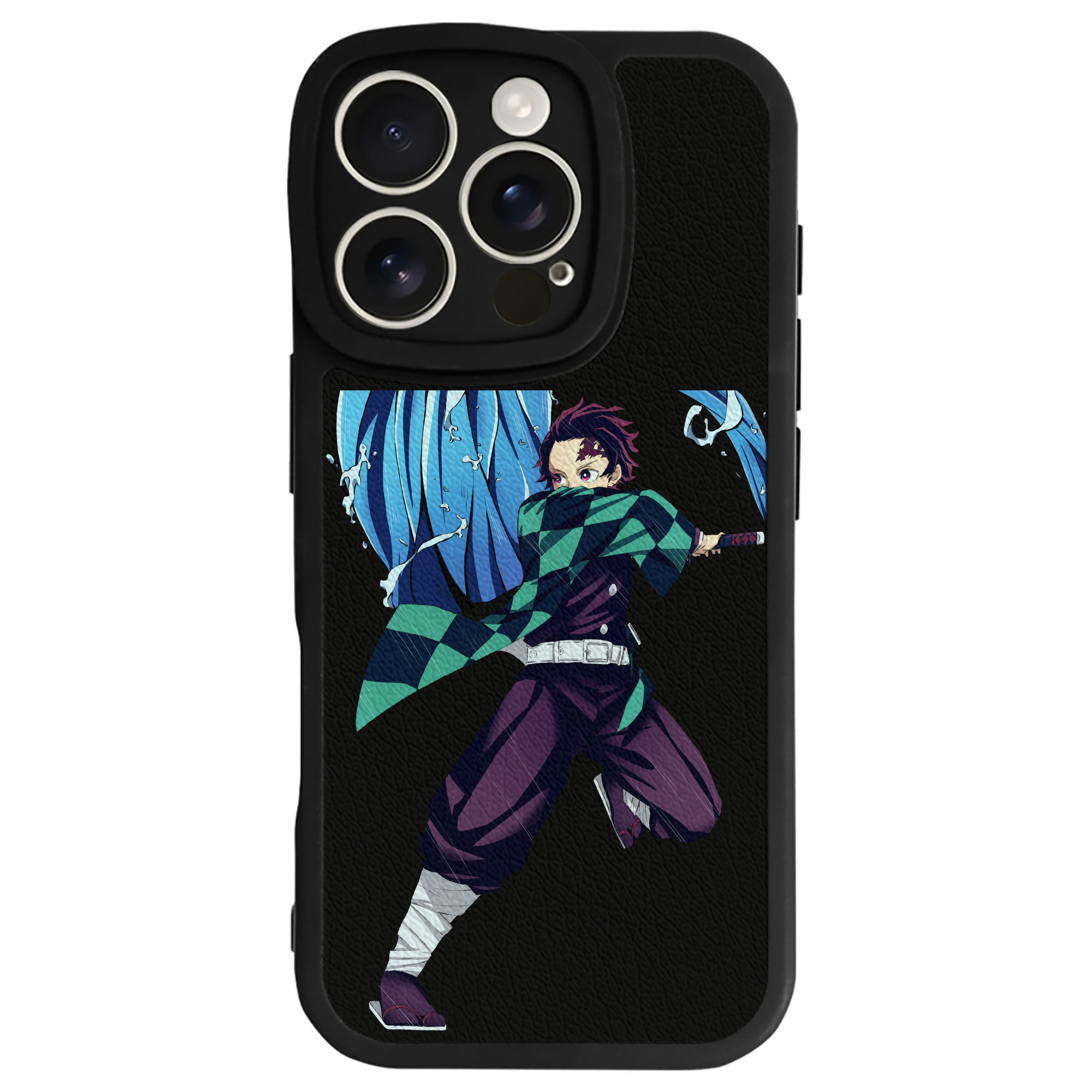 （画像用） 鬼滅の刃 竈門 炭治郎／かまど たんじろう Kamado Tanjirou 【iPhone 16シリーズ対応】シリコンスマホケース（レザー調） 材質：シリコン